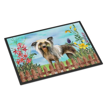 Carolines Treasures Chinese Crested Spring Indoor or Outdoor Mat - 18 x 27 in. CK1221MAT